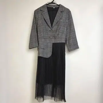 도킹 원피스 체크 블레이저 샤샤 스커트 미사용 새상품 사이즈 M