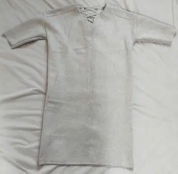 7부 소매 레이스업 원피스