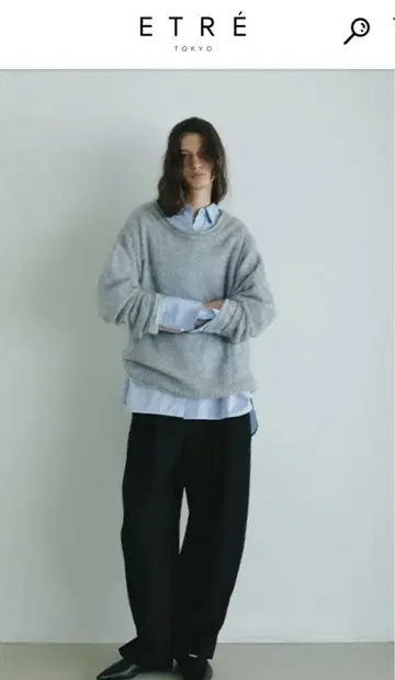 미사용 새상품! 에트레토쿄 슈퍼 키드 모헤어 니트 풀오버 그레이