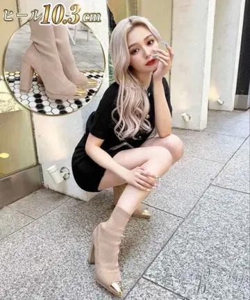 미사용 새상품 박스 포함 Rady 금색 팁 삭스 부츠 블랙 L