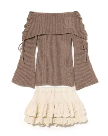 andmary 코리 레이스 니트 세트업 모카