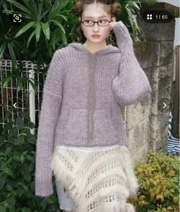 Musubore 페더 얀 니트 후디