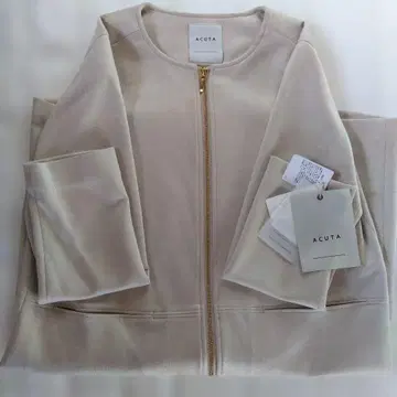 ACUTA 노카라 자켓 베이지 F 미사용품 세금 포함 14300엔