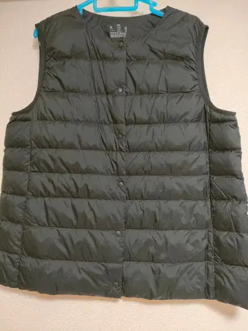 재생 나일론 경량 노카라 다운 베스트 여성 XXL 블랙 XXL 무인양품