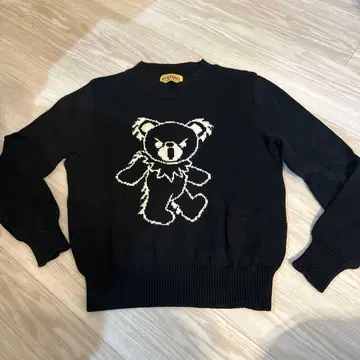 HYSTERIC 곰 자수 긴팔 니트 FREE
