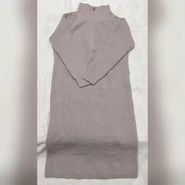 Lace Ladies 하프 지퍼 리브 니트 원피스