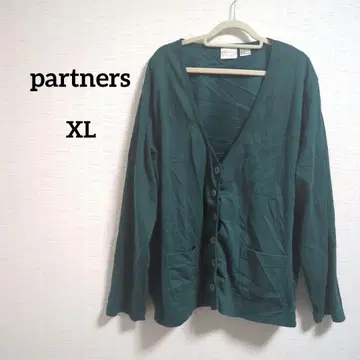 해외 구제 의류 1점 파트너스 다크 그린 가디건 XL