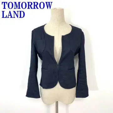 투모로우랜드 노카라 자켓 네이비 레이온 면 38 C4000