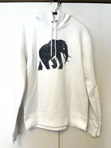 바나나리퍼블릭 화이트 코끼리 프린트 후드티 S