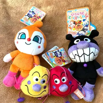 새상품, 택 포함 호빵맨 쁘띠 봉제 인형 3종 세트