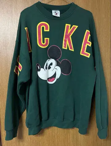 [90s] 미키앤코 맨투맨 그린 vintage L