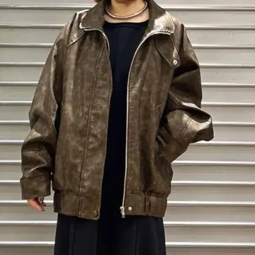 JEANASIS 빈티지 가죽 BIG 블루종