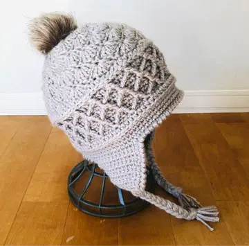 손뜨개질 귀도리 니트 모자 카페오레