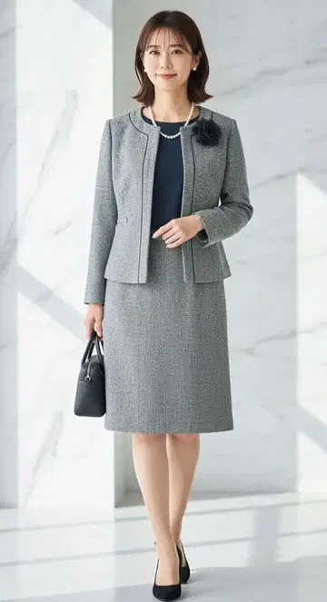 잡지 게재 OPAQUE.CLIP 라메 트위드 셋업 세레모니