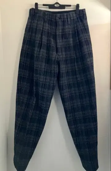 Y's for men 체크 투 턱 울 팬츠