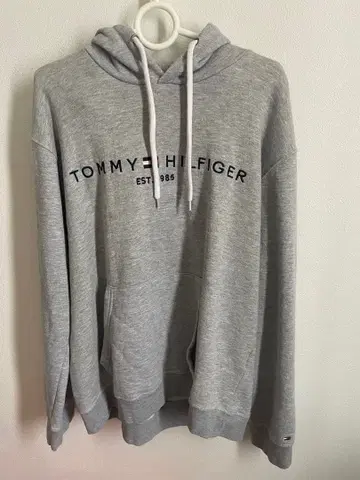 TOMMY HILFIGER 그레이 후드 부착 후드티