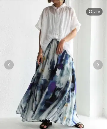 antiqua 플레어 롱 스커트