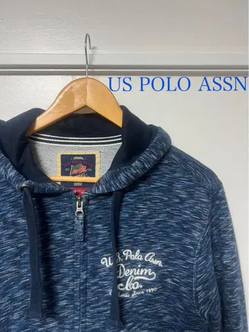 US POLO ASSN 네이비 집업 후드티 남성 빈티지