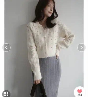 LAGUNAMOON 비쥬 가디건 니트 풀오버