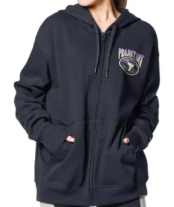 PROJECT ROCK 후드 부착 후드티 블랙