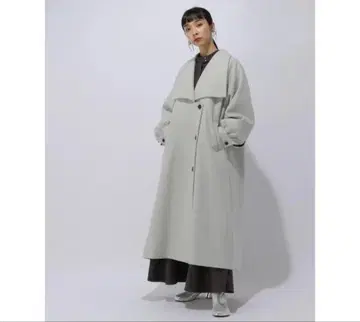 HARE 울리테크 빅 칼라 롱 코트