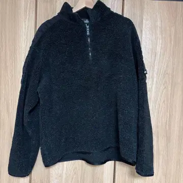 구제 플리스 자켓 블랙 하프 지퍼