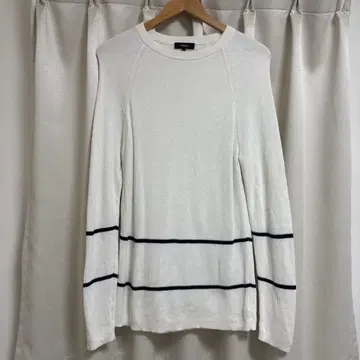 최종 SALE 무료배송 Theory 화이트/블랙 스트라이프 스웨터 S