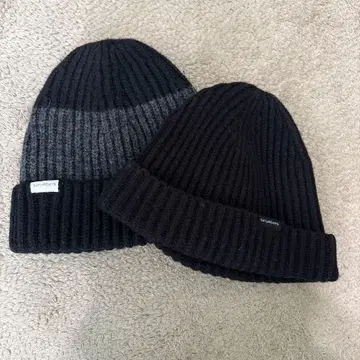 Saturdays 비니 니트 캡 2개 세트 블랙