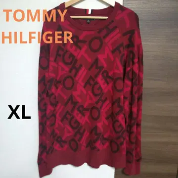 TOMMY HILFIGER 타미힐피거 로고 올 패턴 니트 스웨터