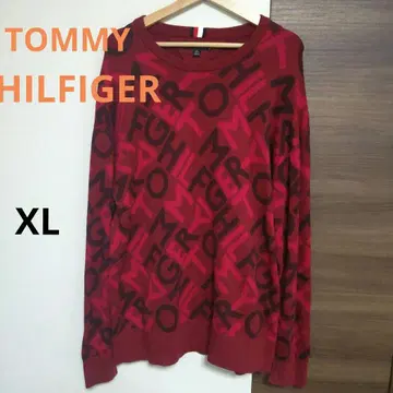 TOMMY HILFIGER 타미힐피거 로고 올 패턴 니트 스웨터