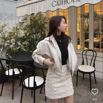 QUNG 플레인 인조 가죽 블루종 완판템 택 포함 미사용 새상품