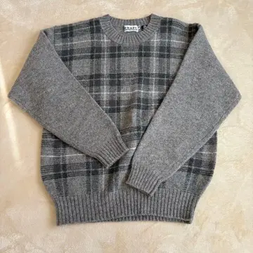 [새상품급] BHPC 체크 무늬 울 100% 니트 스웨터 M 사이즈