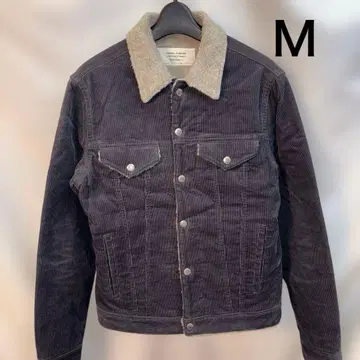 다크 그레이 코듀로이 자켓 보아 카라 부착 M