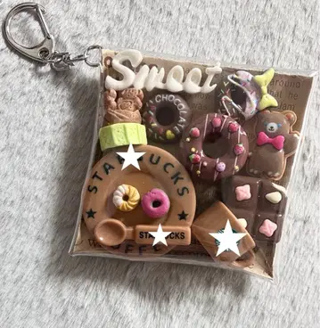 가챠 파우치 [ 곰돌이 카페 브라운 계열 ]