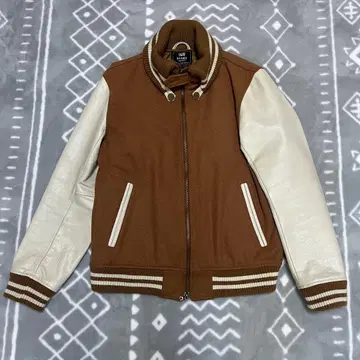 BEAMS / 빔즈 바시티 자켓 소가죽 x 충전솜 퀼팅 카멜 XL