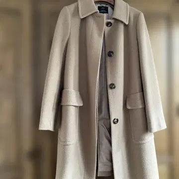 23구 베이지 울 롱 코트