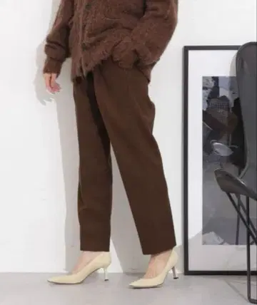 [택 포함] 나노 유니버스 멜톤 저지 허리 드로스트 팬츠 브라운