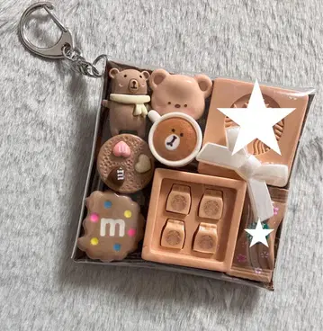 가챠 파우치 [ 곰돌이 카페 라이트 브라운 계열 ]