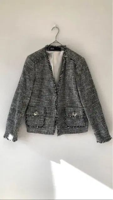 ZARA 노카라 트위드 자켓 M