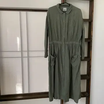 IDEEPOOL 이로이로노후쿠 아틀리에 셔츠 원피스 카키색