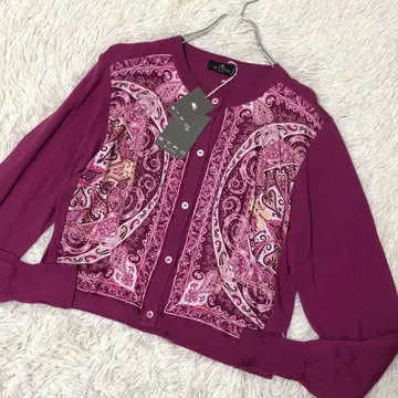 택 포함 3XL/48 사이즈 ETRO 페이즐리 무늬 가디건 여성용