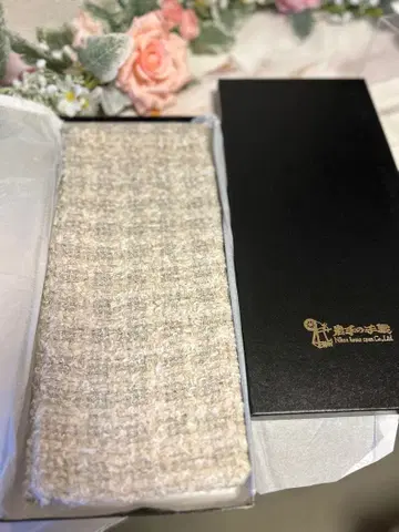 새상품급 택 포함 home spun 체크 무늬 머플러 베이지 계열