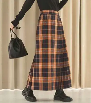 택 포함 새상품 coen 체크 플리츠 스커트 M