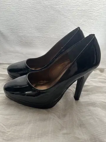 에나멜 [M] 블랙 10cm 통굽 웨딩 캬바쿠라 파티