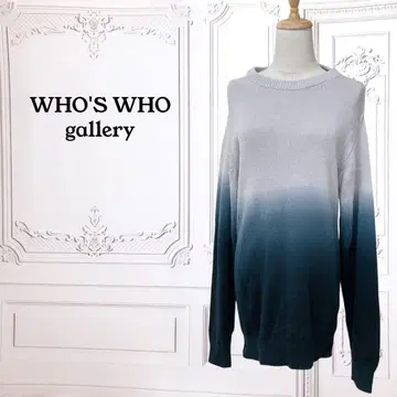 후즈후 롱 니트 스웨터/튜닉 [ M ] 블루 계열 그라데이션