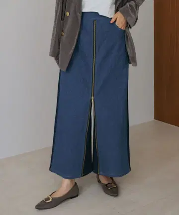 택 포함 새상품 부즈루드 하자품 데님 배색 ZIP 팬츠 정가 9900