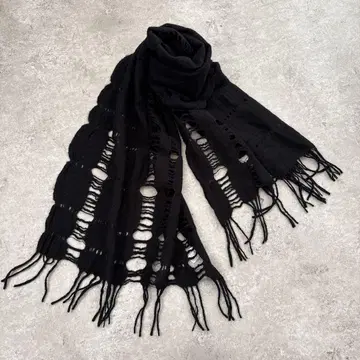 t.b 센소유니코 스톨 머플러 대형 블랙 울