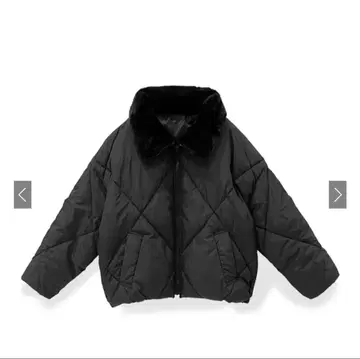 퍼 부착 퀼팅 다운 자켓