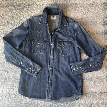 다크 데님 긴팔 셔츠