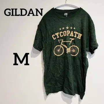 레어 GILDAN [ M ] 프린트 T셔츠 다크 그린 반팔 캐주얼